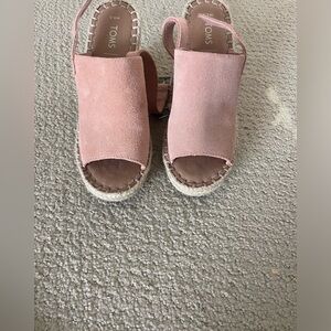 toms size 6.5 nude wedge. Worn once.